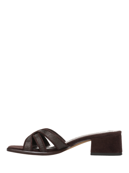 Sam Edelman Farrin Block Heel Slide Sandals - view 2, Cafe Noir
