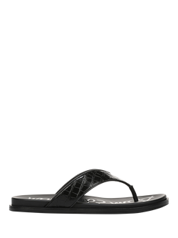 Sam Edelman Lila Leather Toe Post Sandals, Black, Black