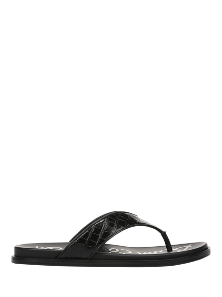 Sam Edelman Lila Leather Toe Post Sandals, Black, Black