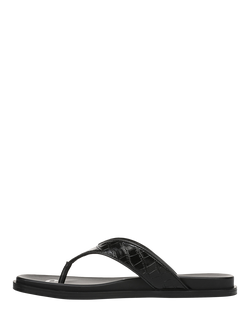 Sam Edelman Lila Leather Toe Post Sandals, Black - view 2, Black