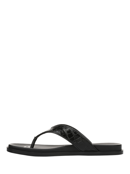 Sam Edelman Lila Leather Toe Post Sandals, Black - view 2, Black