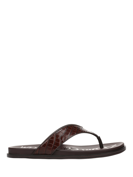 Sam Edelman Lila Leather Flip Flops, Maple Bourbon, Maple Bourbon