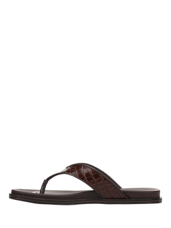 Sam Edelman Lila Leather Flip Flops, Maple Bourbon - view 2, Maple Bourbon