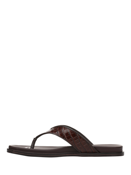 Sam Edelman Lila Leather Flip Flops, Maple Bourbon - view 2, Maple Bourbon