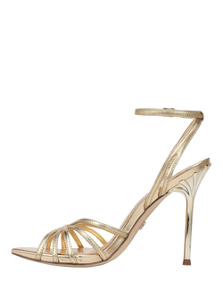 Sam Edelman Lili Dressy Stiletto Heel Strappy Sandals, Amber Gold - view 2, Amber Gold