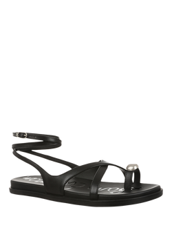 Sam Edelman Lottie Leather Strappy Sandals, Black
