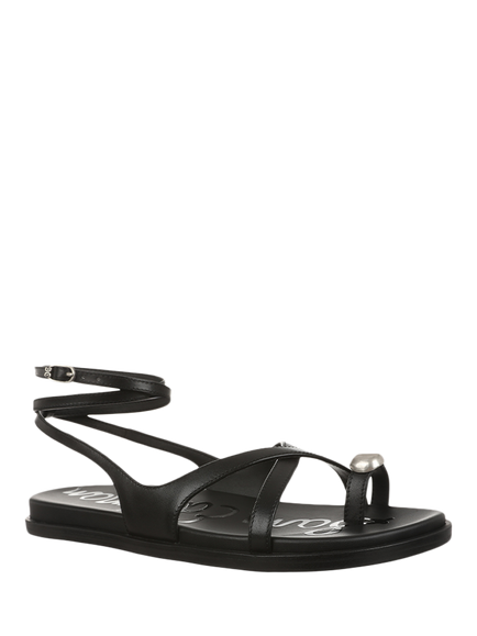 Sam Edelman Lottie Leather Strappy Sandals, Black