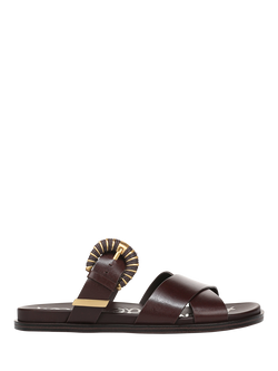 Sam Edelman Lucy Leather Slide Sandals, Maronne Brown