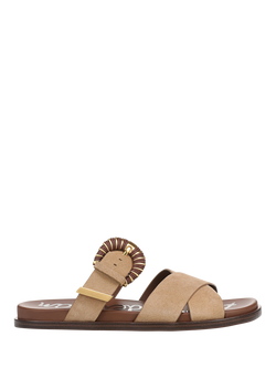 Sam Edelman Lucy Leather Slide Sandals, Bamboo Brown