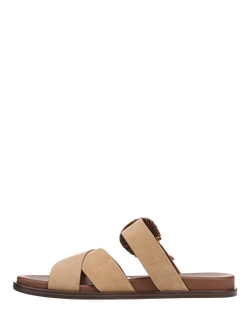 Sam Edelman Lucy Leather Slide Sandals - view 2, Bamboo Brown