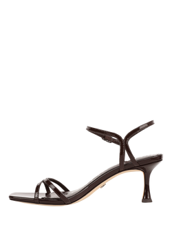 Sam Edelman Presley Leather Strappy Sandals - view 2, Rich Chocolate