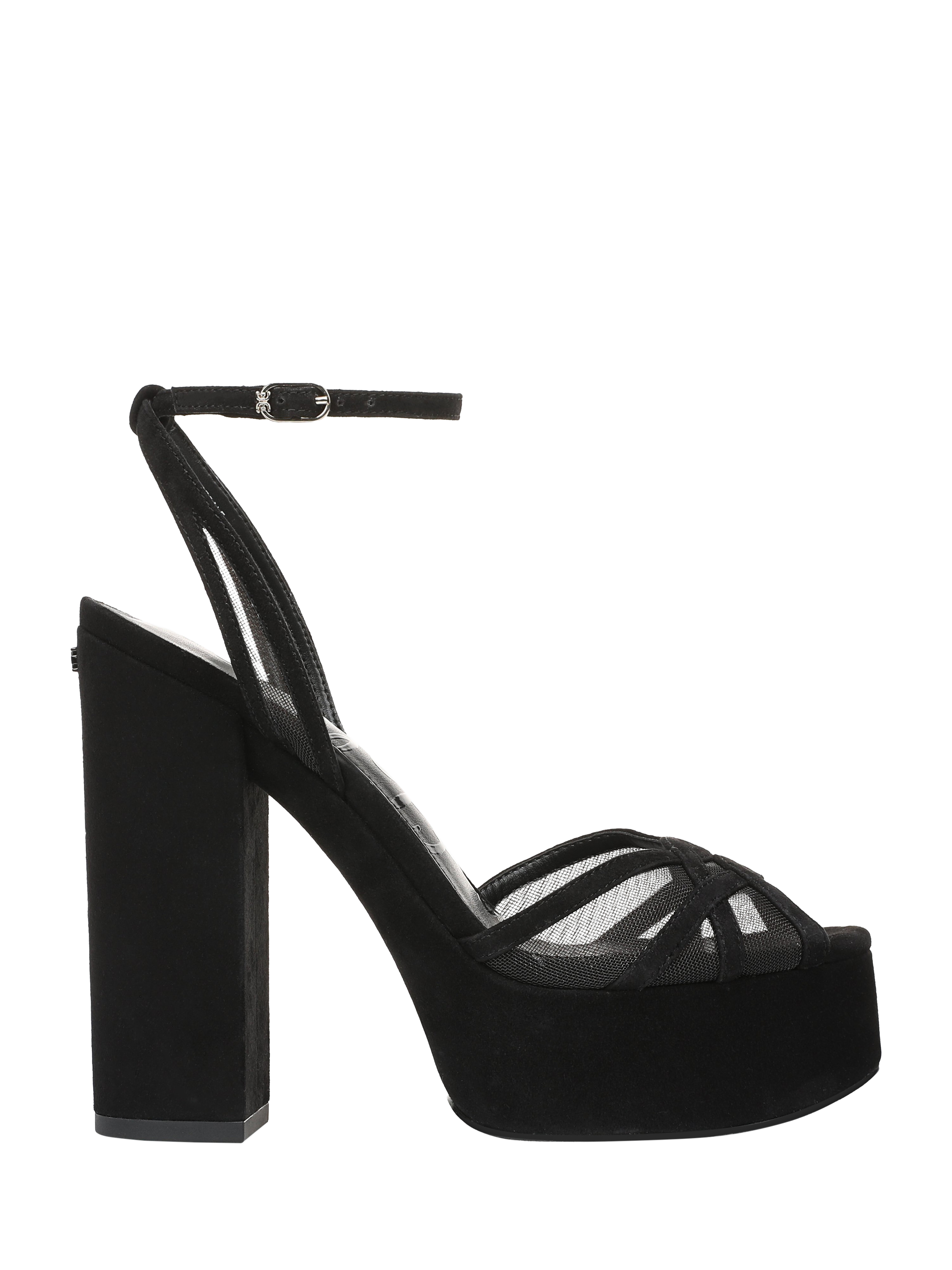 Product image 1 of 6, which shows Sam Edelman Sandy Block Heel Platform Sandals, Black, 3.5