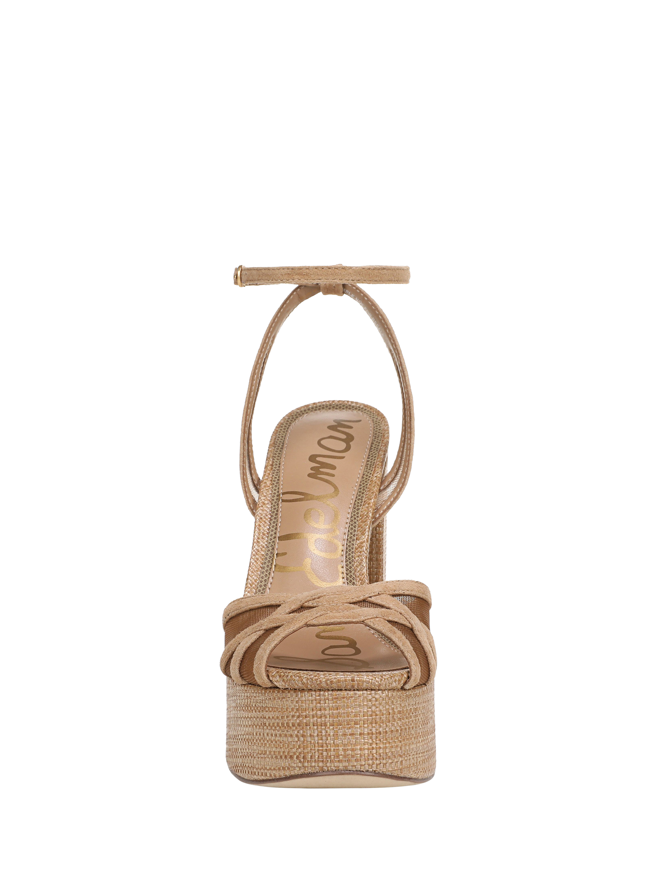 Product image 3 of 6, which shows Sam Edelman Sandy Block Heel Platform Sandals, Tan, 3.5