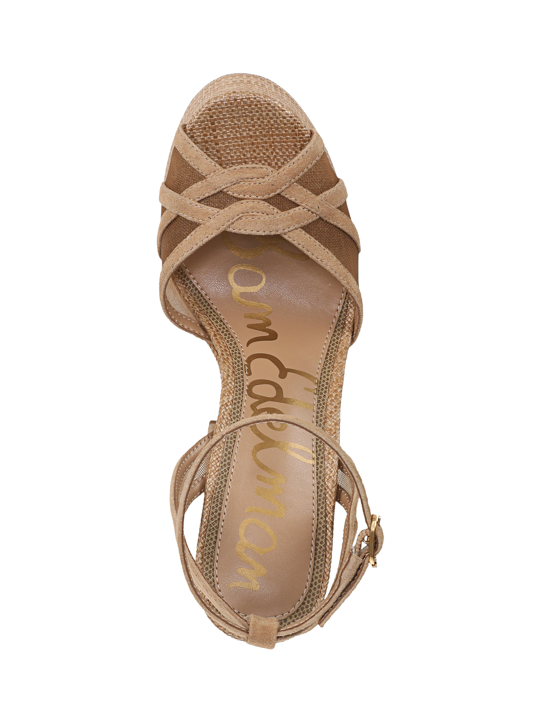 Product image 5 of 6, which shows Sam Edelman Sandy Block Heel Platform Sandals, Tan, 3.5