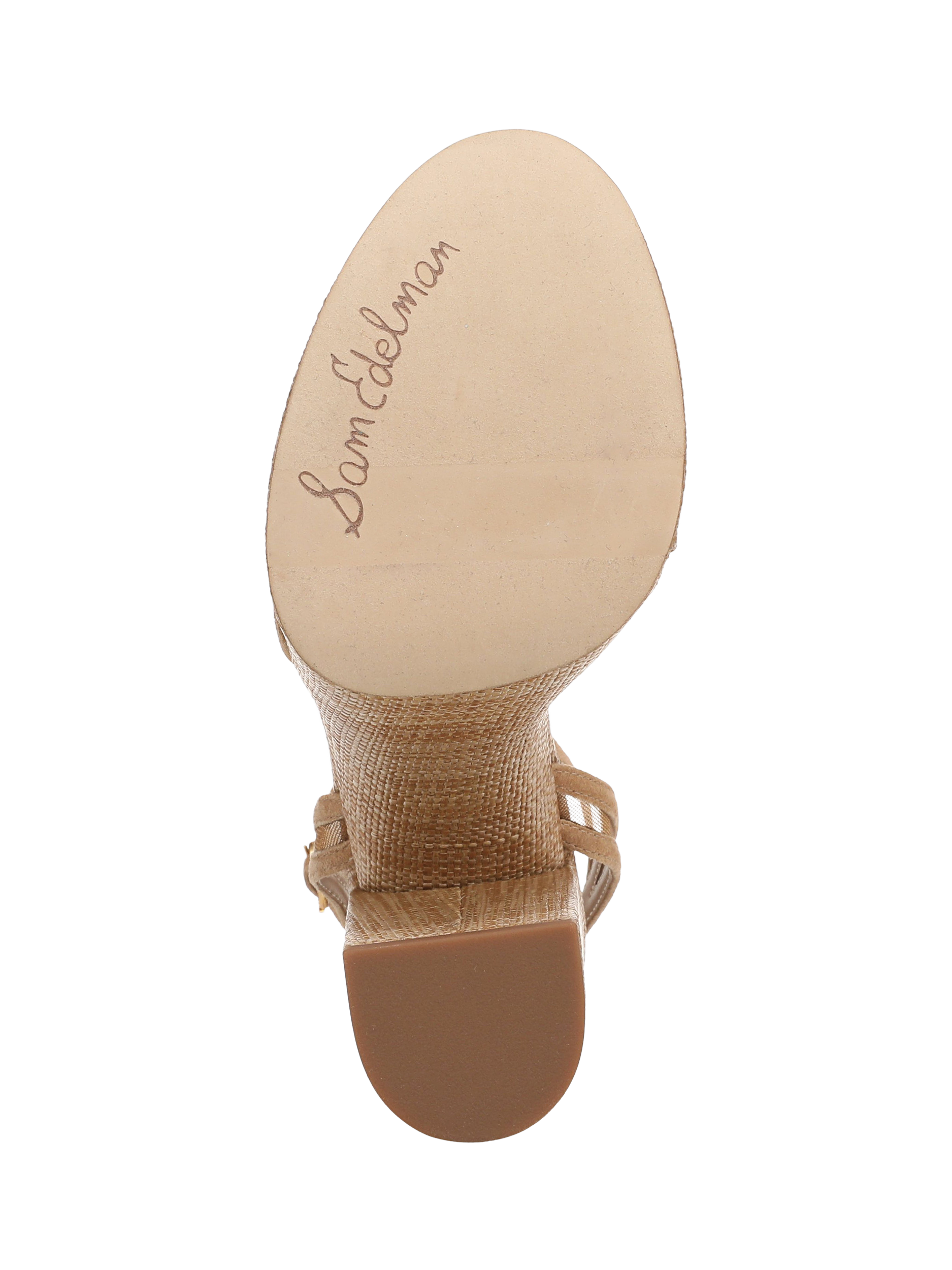 Product image 6 of 6, which shows Sam Edelman Sandy Block Heel Platform Sandals, Tan, 3.5