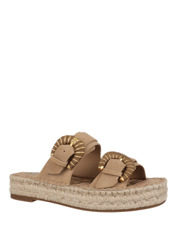Sam Edelman Tabbey Leather Espadrille Slider Sandals, Cyprus Tan, Cyprus Tan