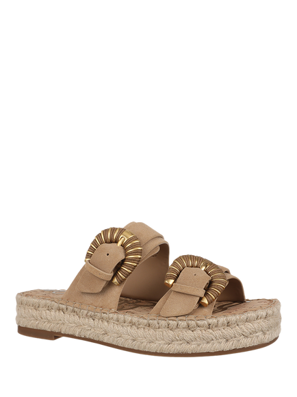 Sam Edelman Tabbey Leather Espadrille Slider Sandals, Cyprus Tan, Cyprus Tan
