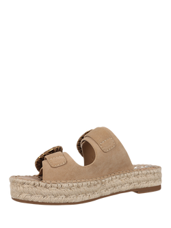 Sam Edelman Tabbey Leather Espadrille Slider Sandals, Cyprus Tan - view 2, Cyprus Tan