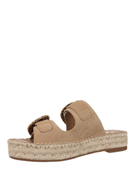 Sam Edelman Tabbey Leather Espadrille Slider Sandals, Cyprus Tan - view 2, Cyprus Tan
