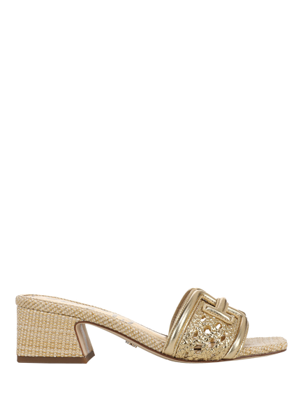 Sam Edelman Waylon Leather Weave Slide Sandals, Amber Gold, Amber Gold