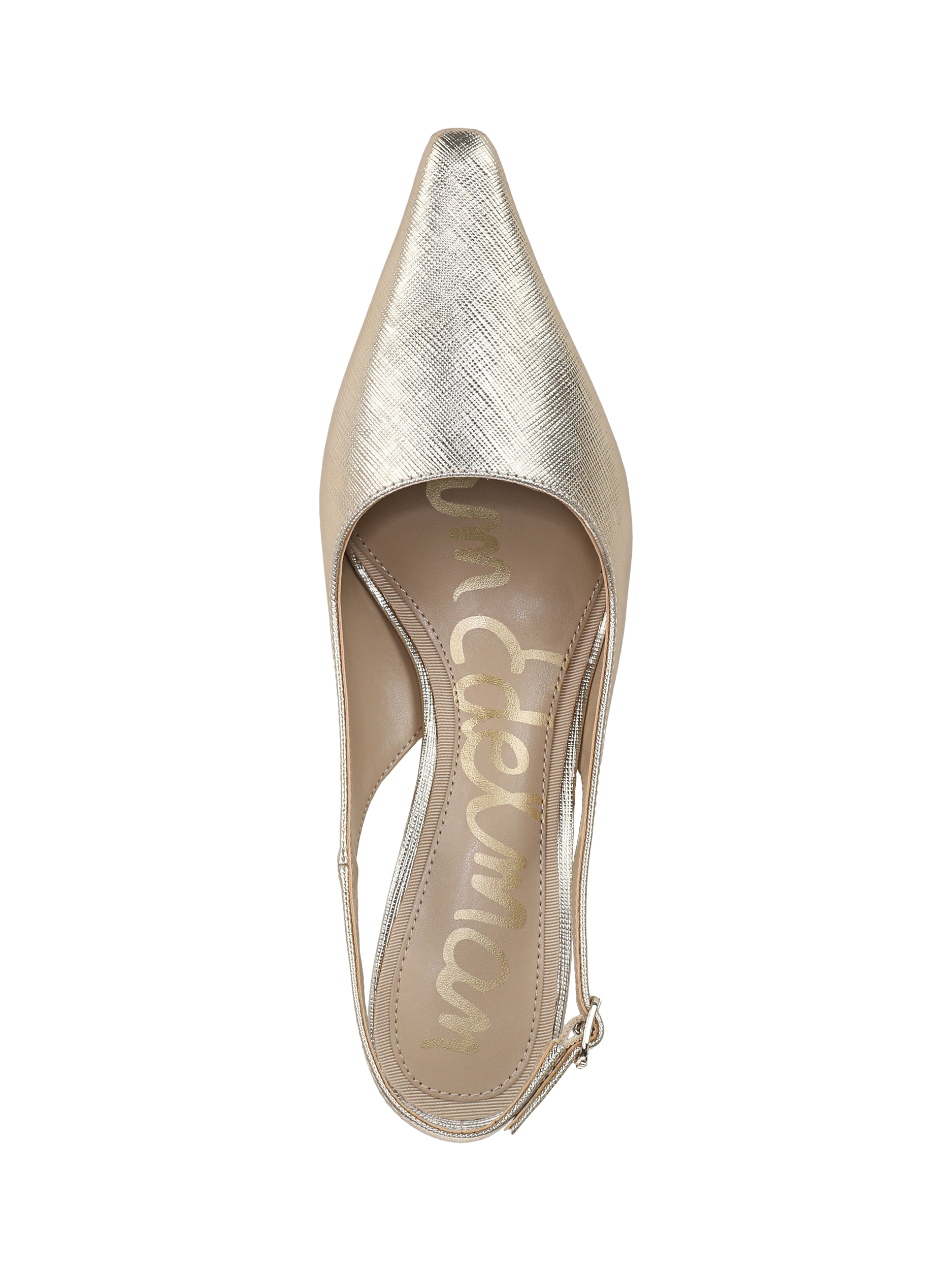 Product image 5 of 6, which shows Sam Edelman Bianka Slingback Pumps, Goldleaf, 3