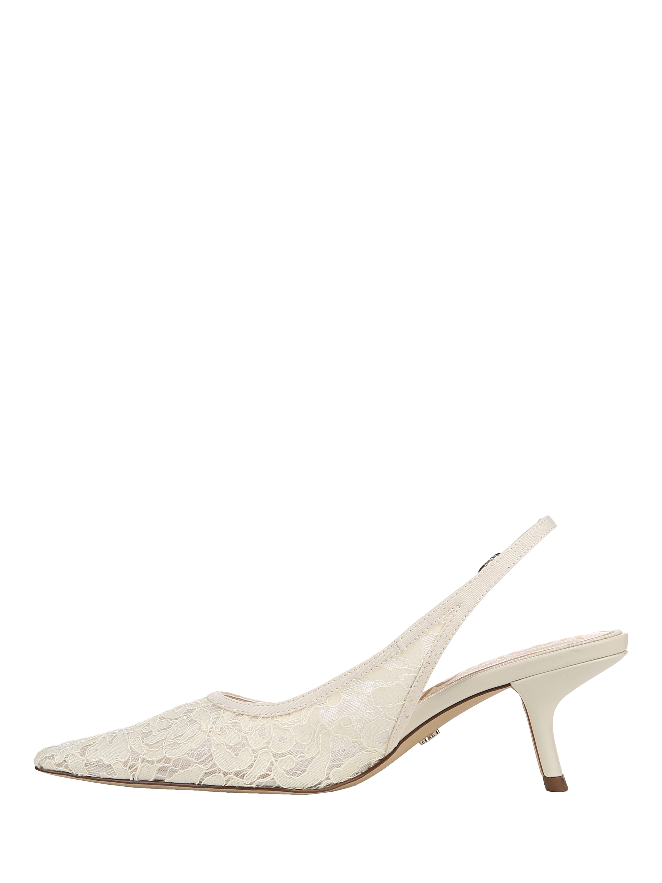Product image 2 of 6, which shows Sam Edelman Bianka Mesh Slingback Pumps, Ivory Lace, 3.5