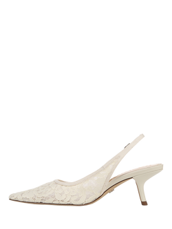 Sam Edelman Bianka Mesh Slingback Pumps, Ivory Lace - view 2, Ivory Lace