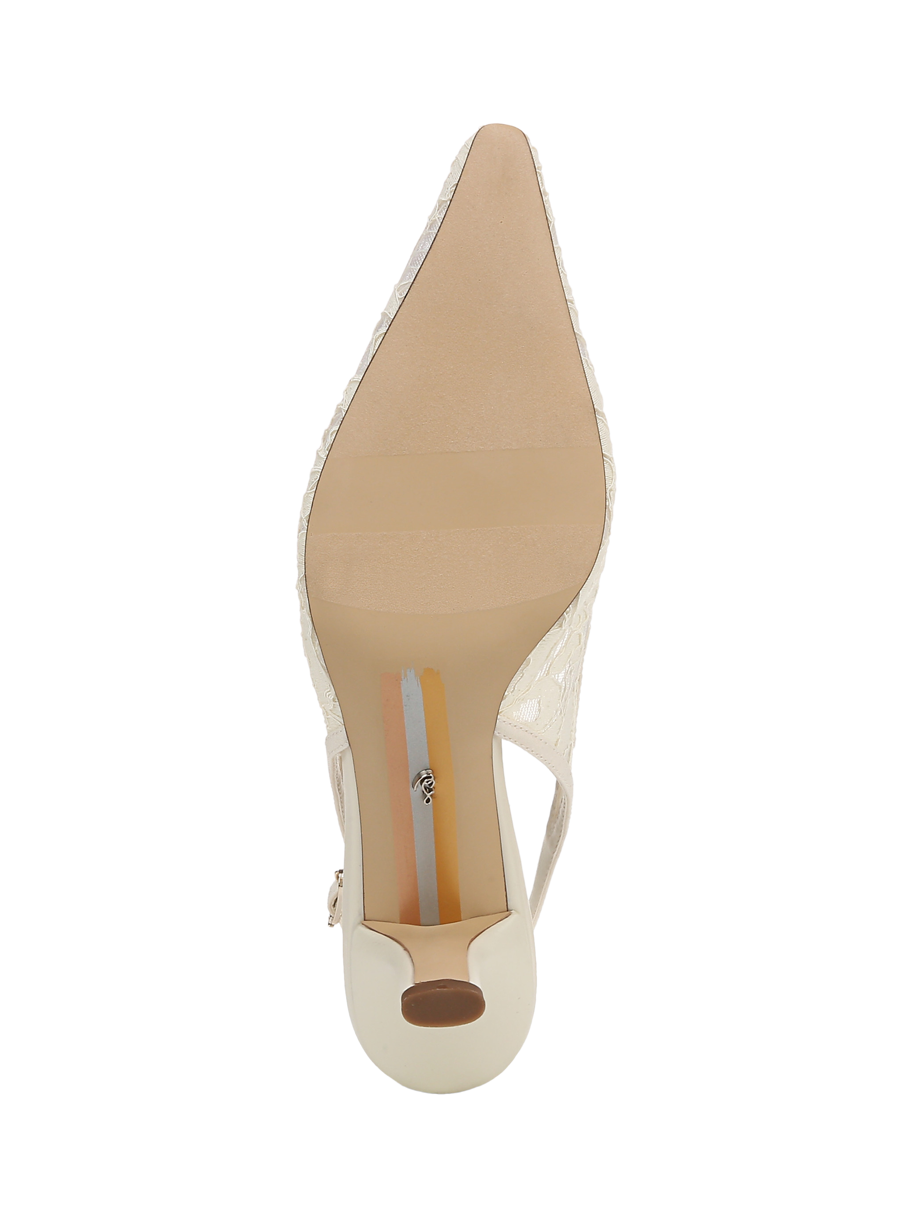 Product image 6 of 6, which shows Sam Edelman Bianka Mesh Slingback Pumps, Ivory Lace, 3.5