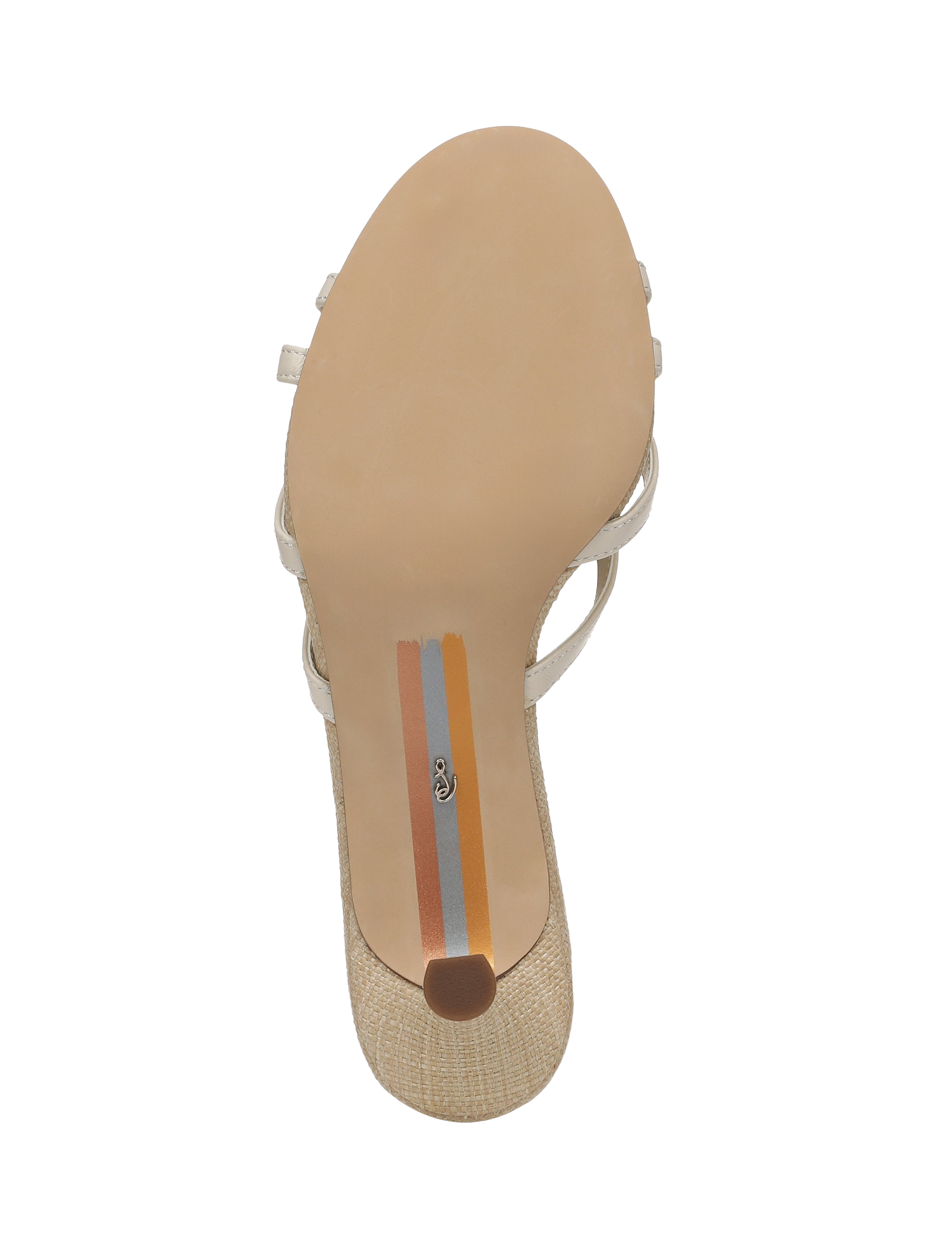 Product image 6 of 6, which shows Sam Edelman Camille Kitten Heel Sandals, Ivory, 3.5