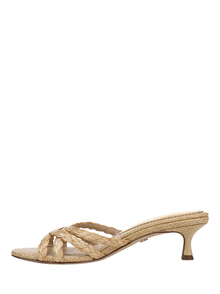 Sam Edelman Camille Kitten Heel Woven Strap Sandals, Beige - view 2, Beige