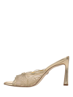 Sam Edelman Iva Lace Heeled Shoes, Amber Gold - view 2, Amber Gold