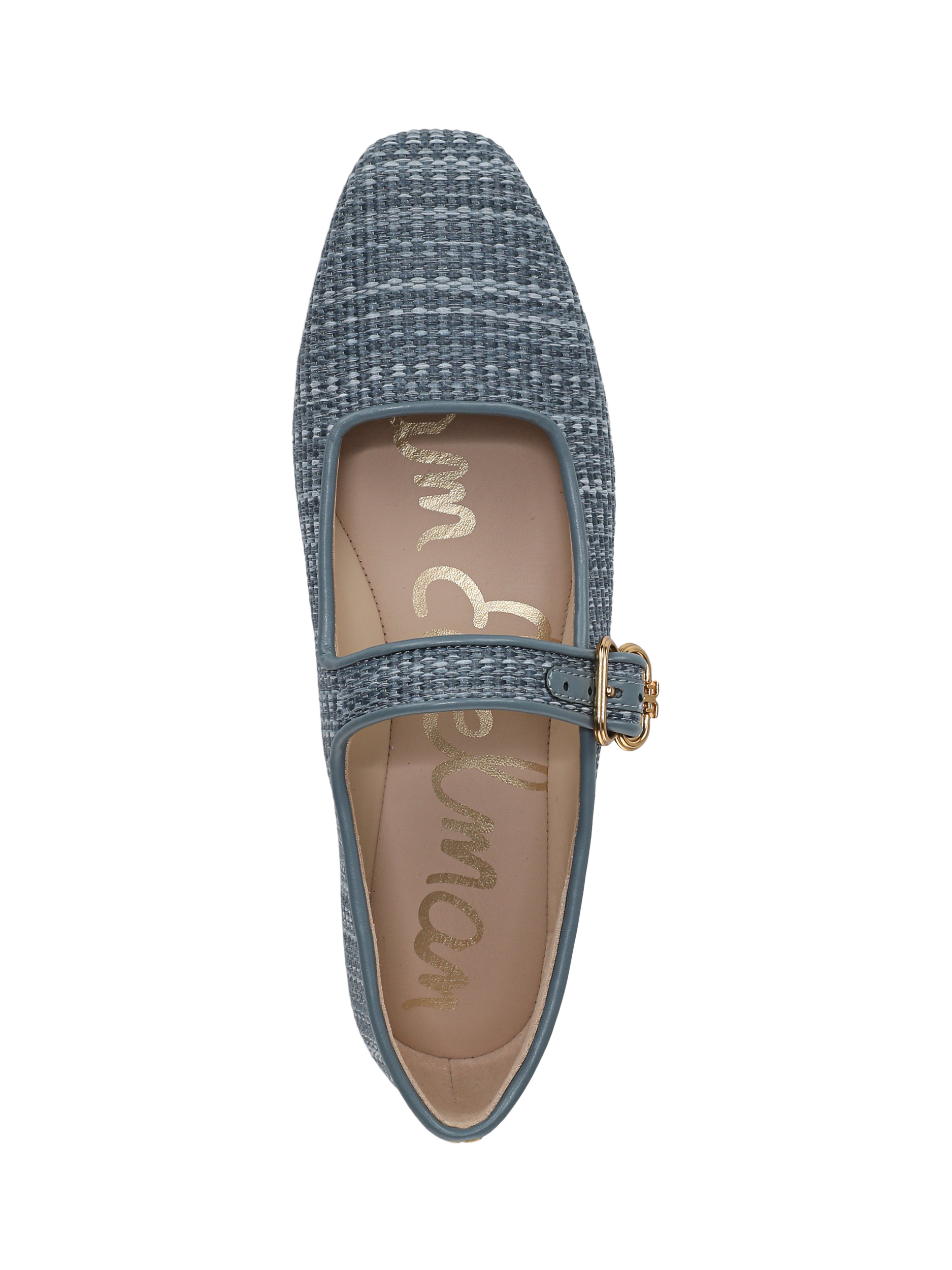 Product image 5 of 6, which shows Sam Edelman Michaela Mary Jane Ballerina Pumps, Slate Sky, 3.5