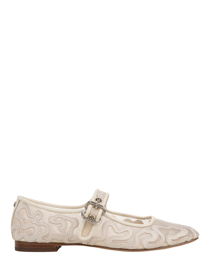 Sam Edelman Michaela Mesh 3 Mary Jane Ballerina Pumps, Modern Ivory, Modern Ivory
