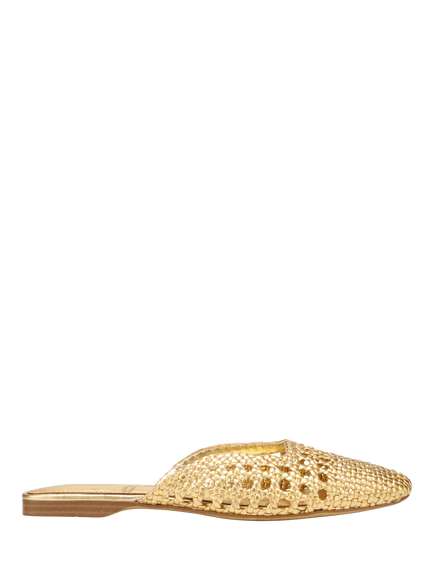 Sam Edelman Nola Leather Mule Slider Sandals, Gold, Gold
