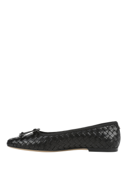 Sam Edelman Ruthie Woven Leather Ballerina Pumps - view 2, Black
