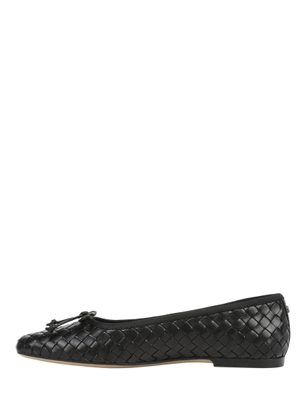 Sam Edelman Ruthie Woven Leather Ballerina Pumps - view 2, Black