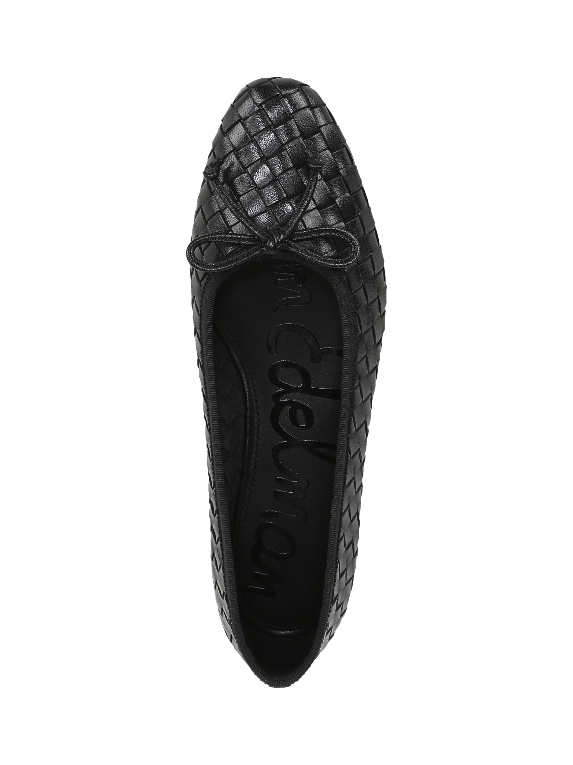 Product image 5 of 6, which shows Sam Edelman Ruthie Woven Leather Ballerina Pumps, Black, 3.5