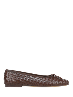 Sam Edelman Ruthie Woven Leather Ballerina Pumps, Terazzo Brown