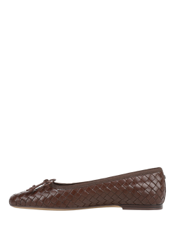 Sam Edelman Ruthie Woven Leather Ballerina Pumps - view 2, Terazzo Brown