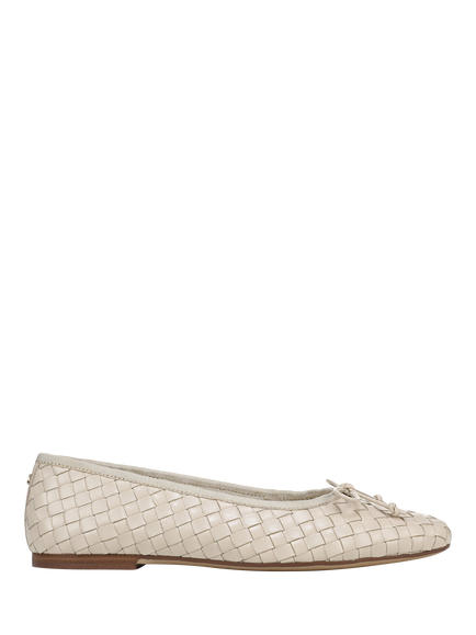 Sam Edelman Ruthie Woven Leather Ballerina Pumps, Modern Ivory