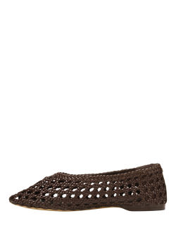 Sam Edelman Shira Woven Leather Ballet Flats, Dark Brown - view 2, Dark Brown