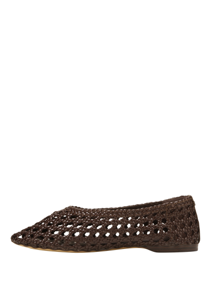 Sam Edelman Shira Woven Leather Ballet Flats, Dark Brown - view 2, Dark Brown