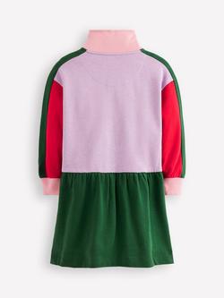 Mini Boden Kids' Half-Zip Sweatshirt Dress, Multi/Marl - view 2, Multi/Marl