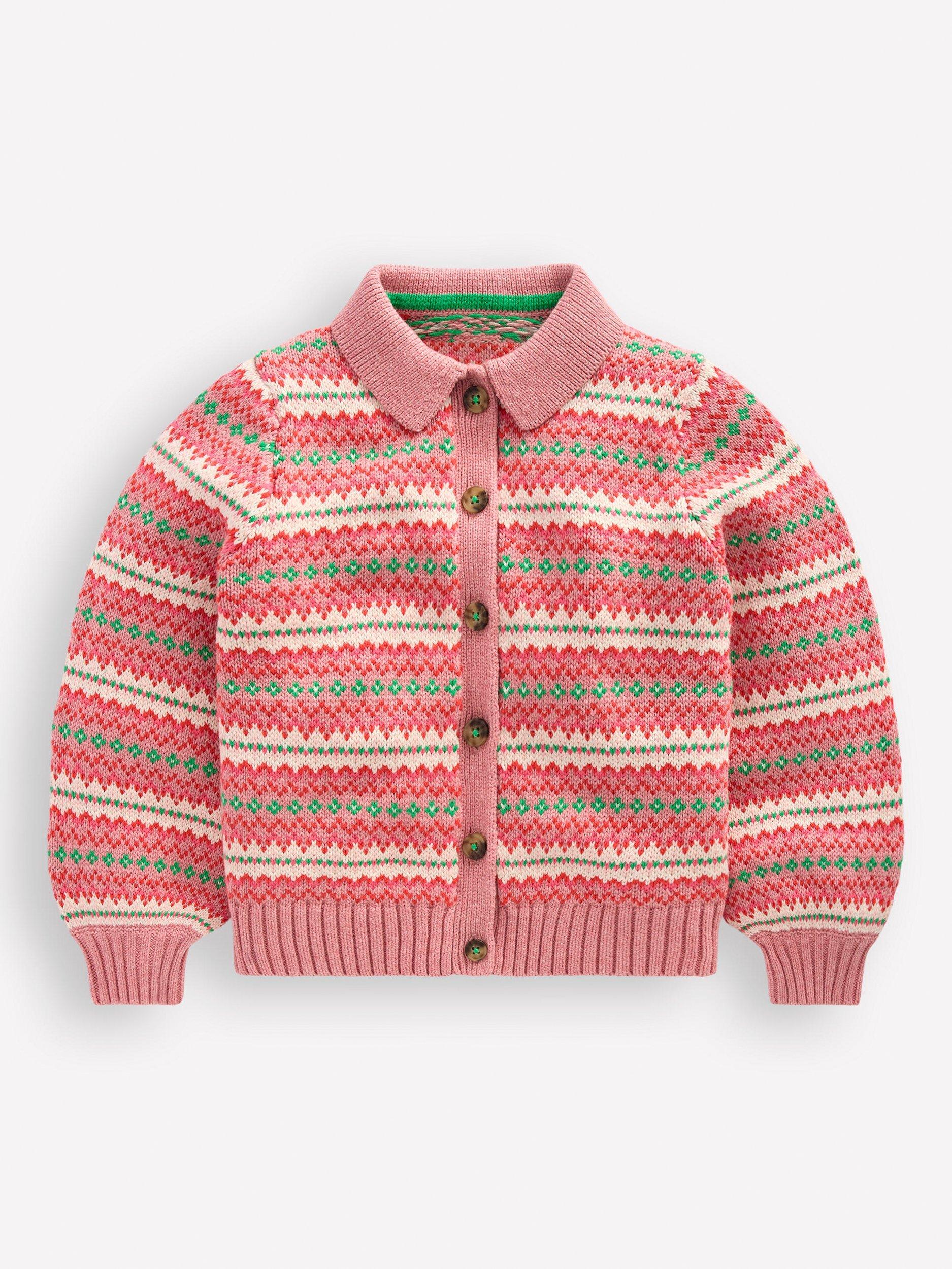Cardigan Fille Mini Boden - Fair Isle Multicolore - Taille 5-6 Ans - Laine/Coton - Occasion Parfait