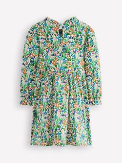 Mini Boden Kids' Floral Blouson Sleeve Dress, Green/Multi - view 2, Green/Multi