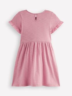 Mini Boden Kids' Broderie Pocket Dress, Pink - view 2, Pink