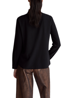 Benetton Fluid Lyocell Long Sleeve Top, Black - view 2, Black