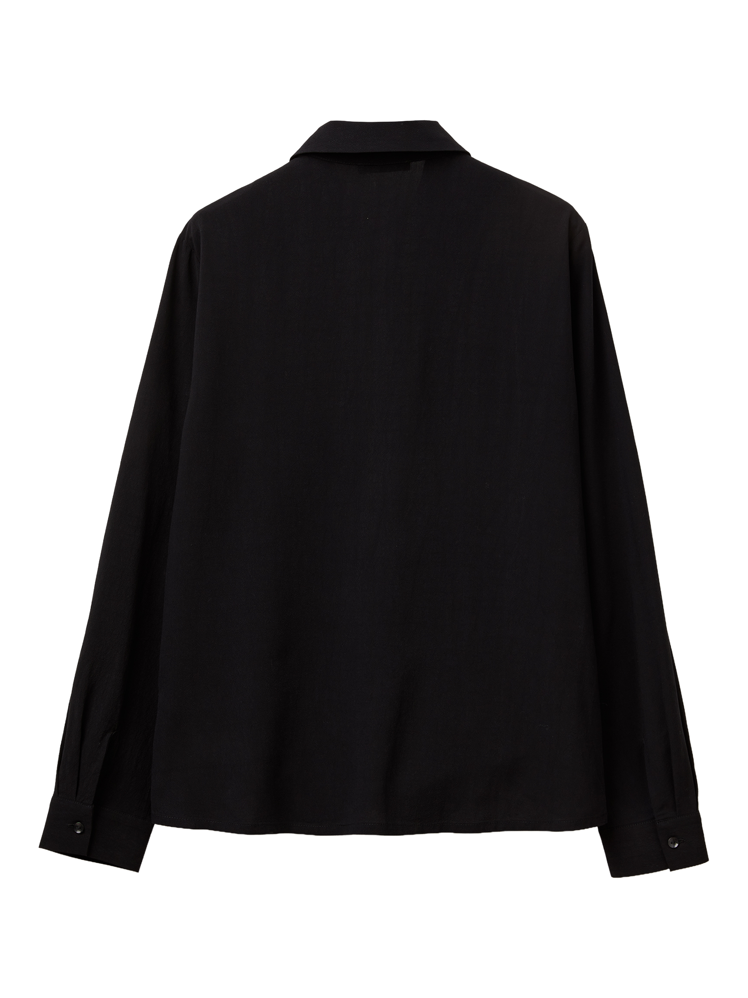 Product image 5 of 6, which shows Benetton Fluid Lyocell Long Sleeve Top, Black, XS