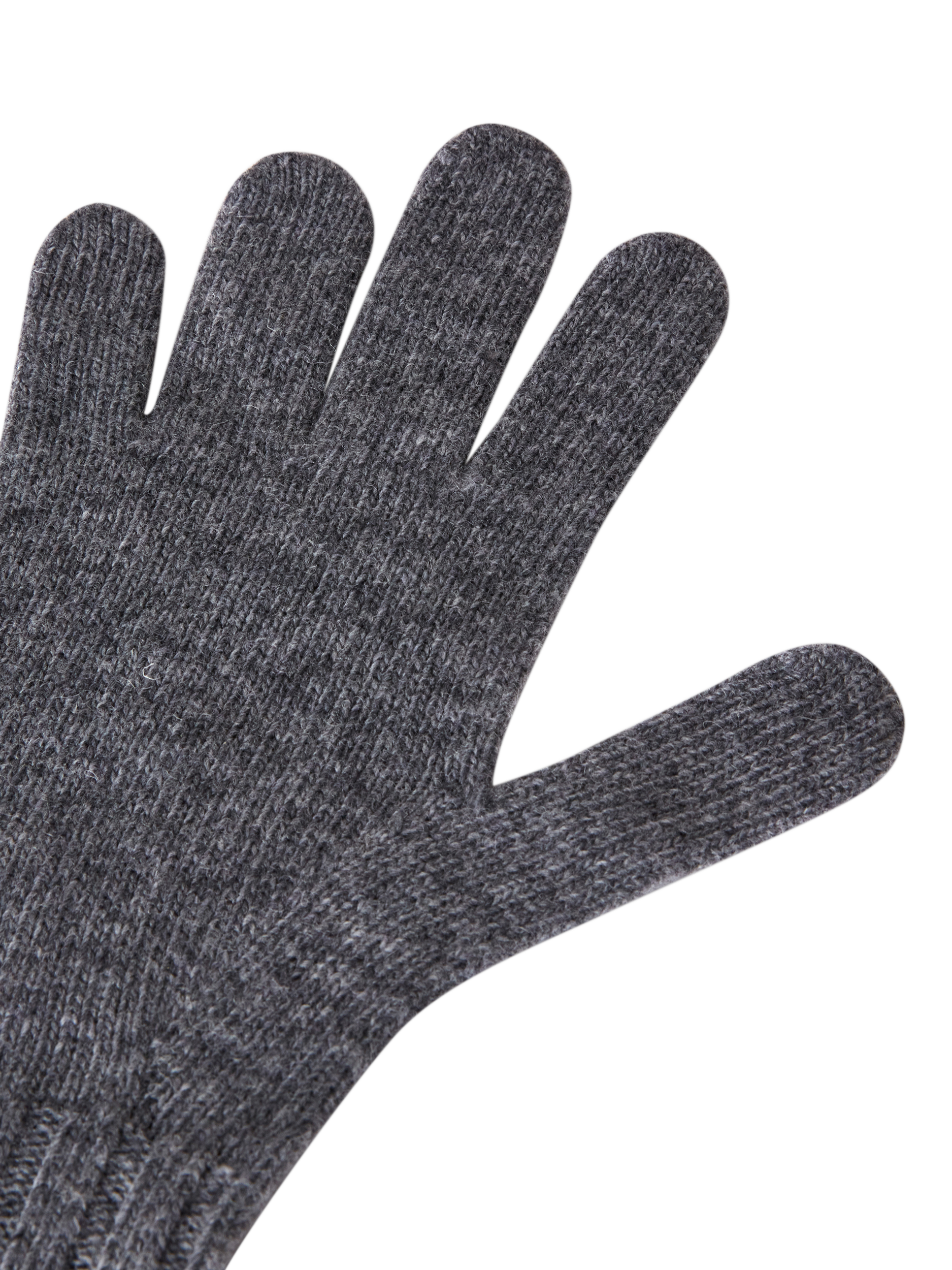 Product image 2 of 3, which shows Benetton Cable Detail Wool Rich Gloves, Grey, One Size