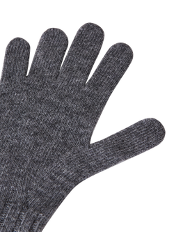 Benetton Cable Detail Wool Rich Gloves, Grey - view 2, Grey